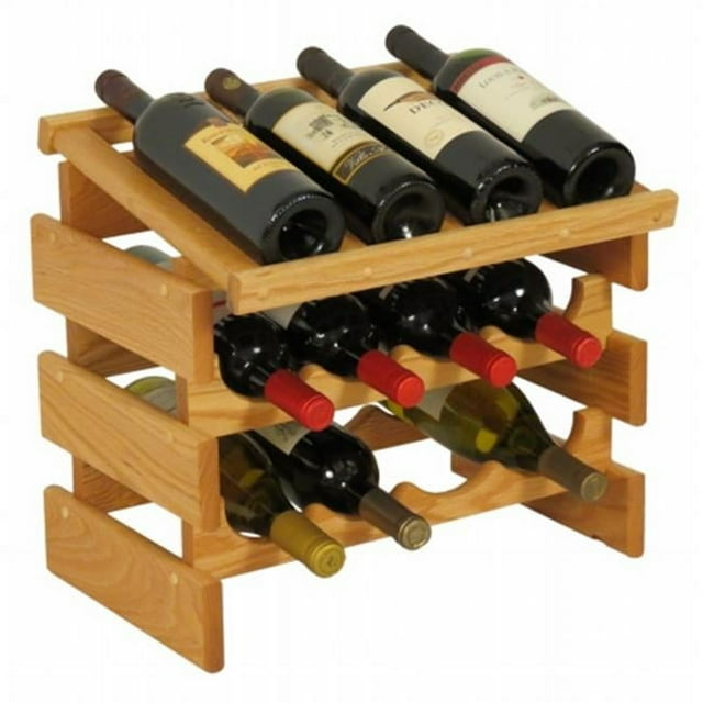 Wooden Mallet WRD42LO 12 Bottle Dakota Wine Rack with Display Top