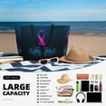thumbnail image 5 of Balery Two Human Hands are Holds Pink Ribbon Awareness Beach Travel Bag - Water-Resistant, Large Capacity Lightweight Tote with 7 Pockets for Women and Men - Perfect for Beach, Pool, Gym, and Travel, 5 of 7