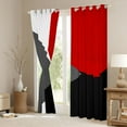 thumbnail image 3 of Homewish Modern Geometric Circle Black Out Curtains.Abstract Circular Curtains Pack of 2 (42x63 Each),Red Gray Black Bedroom Curtains For Boys Kids,Microfiber Bedroom Decor, 3 of 6