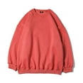 thumbnail image 2 of Miluxas Men's Sweatshirt Basic Color Round Neck Sweater Loose Casual Youth Hoodie Sweatshirts for Men Red, 2 of 3
