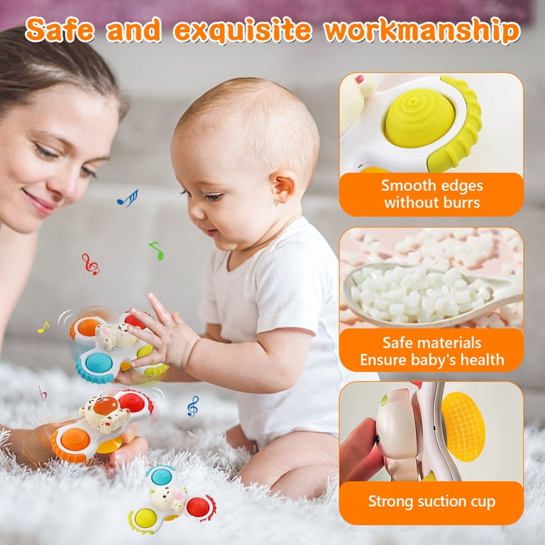 BIU BLASTER Suction Cup Spinner Toys, 3-Pack photo 3