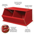 thumbnail image 2 of Badger Basket Children's 2-Bin Stackable Wooden Storage Cubby 5.3 Cu ft. – Red, 2 of 8
