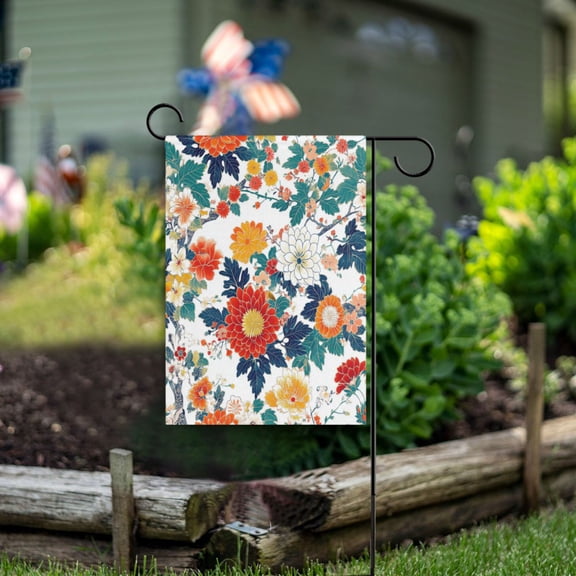Yayeee Garden Flag 12"x18" Double Sided Outdoor Yard Lawn Holiday Decorations, Colorful Flowers Pattern