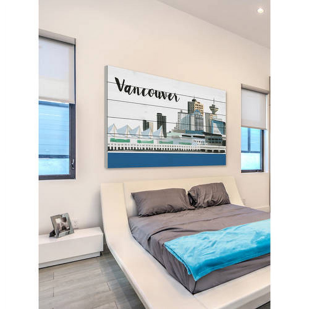 Marmont Hill 'Vancouver Skyline' by Molly Rosner Painting Print on White Wood