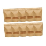 50PCS Kraft Papers Zipper Zealed Bags Food Standing Packaging Bags Convenient Self-sealing Bags for Home Shop