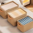 thumbnail image 3 of 3pcs Clothes Storage Box Thickened Storage Basket Clothes Pants Storage Box Household Dormitory Wardrobe Storage Organizer Box Foldable, 3 of 12