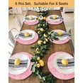 thumbnail image 4 of 15 Inch Round Placemats Set of 6, Pink Christmas Non Slip Heat Insulation PP Table Mats, Winter Xmas White Snowflakes Texture Washable Place Mats for Kitchen Dining Party Table Decor, 4 of 7
