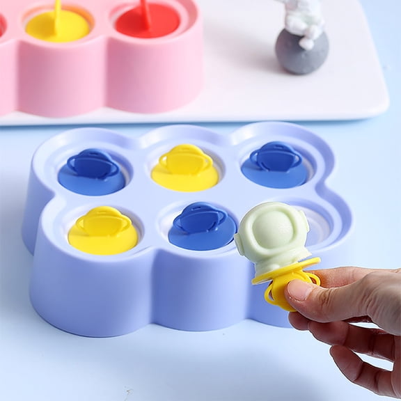 Ckraxd DIY Silicone Popsicle Molds Six-Cavity Ice Cream Maker Food-Grade Baking Ice Pop Tray for Homemade Treats