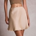 thumbnail image 2 of JIAYUE Women's Skirts Satin Mini A Line Solid Color High Waist Elastic Cute Silk For Daily Wear Female Fashionable Skirt, 2 of 6