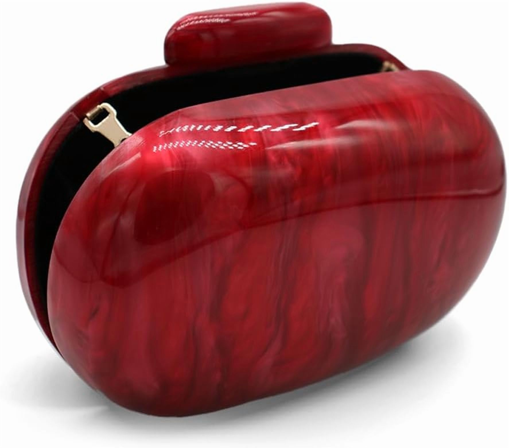 Kwuty Acrylic Evening Clutch Bag for Women Shell Shape Shoulder Crossbody Bag Glitter Marble Purse Handbag