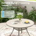 thumbnail image 3 of DIFY 47" Round Metal Patio Dining Table for 4, with Storage Shelf & Umbrella Hole, Sand, 3 of 5