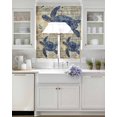 thumbnail image 3 of Blue Sea Turtle Swag Kitchen Curtains Sets for Windows 24 Inch Length, Vintage Coastal Sheet Music Short Window Curtain Panels Swags Valances and Tiers 3 Piece Set for Cafe/Dining Room, 3 of 5