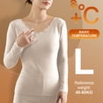 thumbnail image 2 of Conjunto de ropa interior térmica para mujer con forro polar y cuello en V ultra suave, 2 of 8
