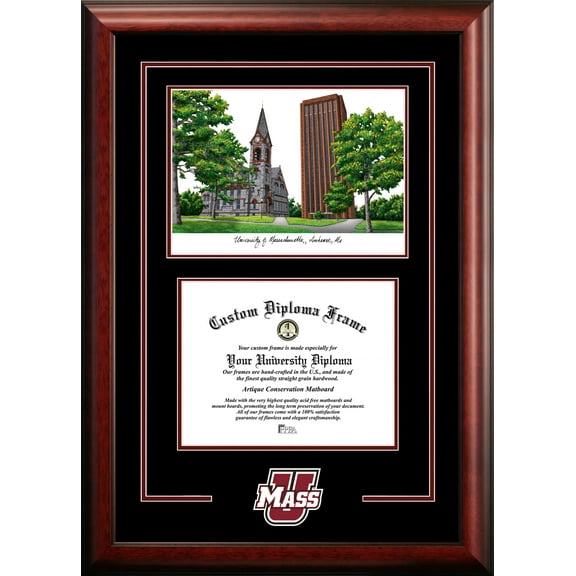 Campus Images MA990SG University of Massachusetts Spirit Graduate Frame with Campus Image