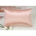 thumbnail image 2 of Aiking Home 12x18 Inches Faux Silk Rectangular Throw Pillow Cover, Zipper Closure, Rose Pink (Set of 2), 2 of 4