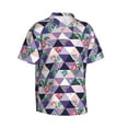 thumbnail image 3 of Xecao Plaid Flamingo print Hawaiian shirt - a stylish short-sleeve button-down for men, perfect for casual beach and tropical outings., 3 of 9