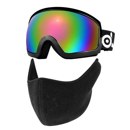 Ski Goggles with Ski Mask for Adult, Double Anti-Fog Lenses UV400 Protection OTG S2 Goggles for Snowboarding Skating
