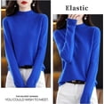 thumbnail image 2 of Women‘s Wool Sweaters Mock Turtle Neck Lightweight Long Sleeve Cozy Warm Fall Winter Pullover Tops, 2 of 7