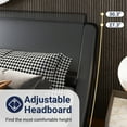 thumbnail image 4 of Allewie Full Size Platform Bed Frame with Curved Adjustable Headboard, Faux Leather Upholstered Style, 10'' Mattress Recommended, Black, 4 of 8