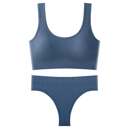 

Women 2 Piece U Neck with Padded Bra Sling Lingerie Vest and Thong Panties Set Lingerie Set for Women Navy One Size