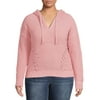No Boundaries Juniors' Plus Size Lace Up Pullover Hoodie