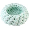 thumbnail image 1 of Cesta hecha a mano para mascota, perro, gato, cuerda gruesa de algodón trenzado, almohada suave para dormir, cachorro, gatito, hilo de tejer (35 cm, verde claro) Sailing Electrónica, 1 of 5