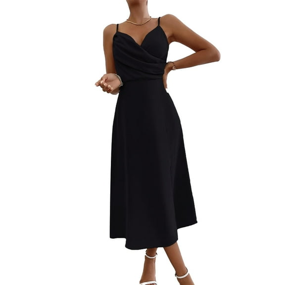 Women's dress, Polyester, Black, S