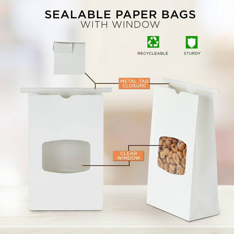 Bakery Paper Bags With Window Self ahesive Food Storage Bags - Temu