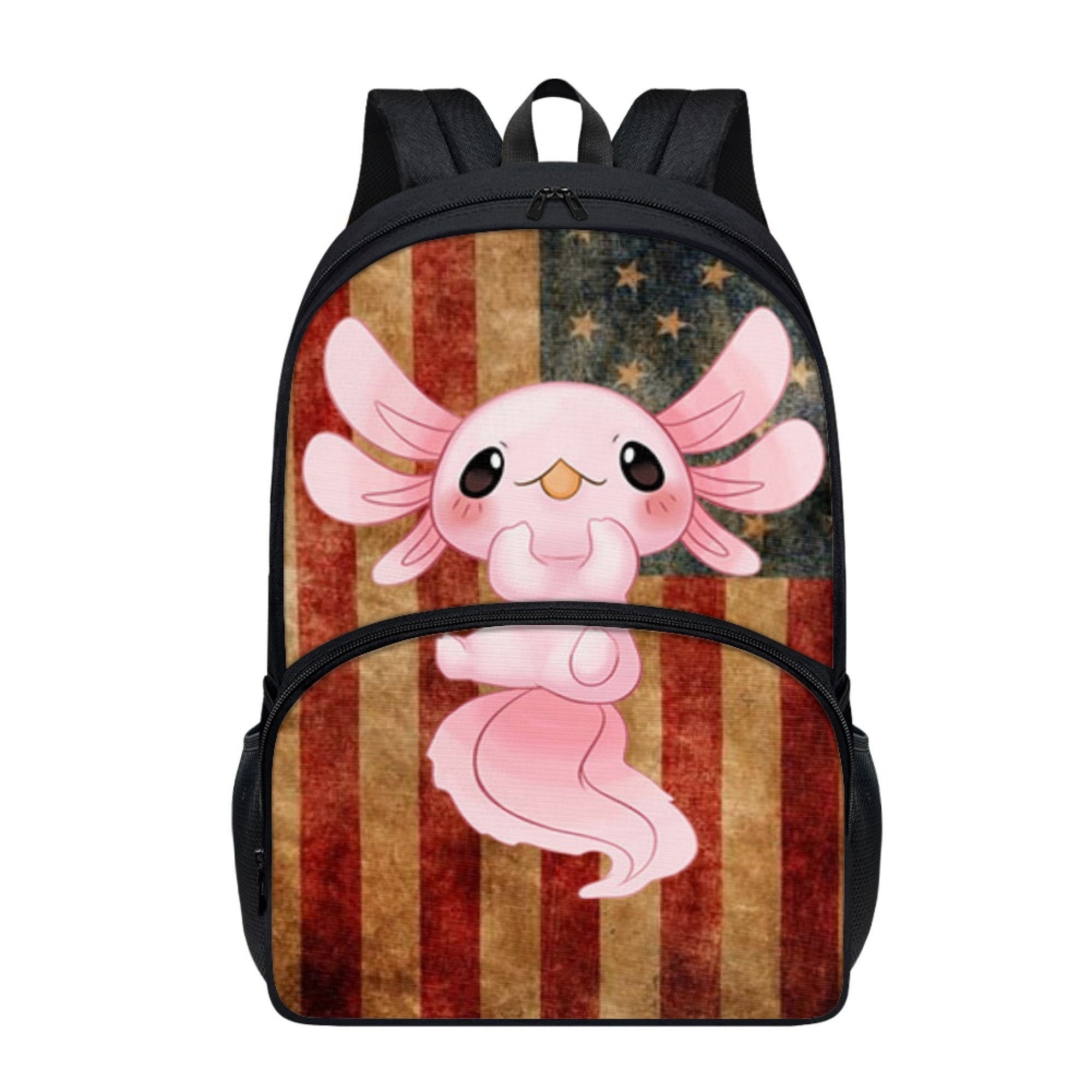 NETILGEN American Flag Axolotls Design Backpack Inner Compartment ...