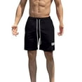 thumbnail image 2 of Man Shorts for Men Exercise Shorts for Men Mens Casual Shorts Men's Solid Color Nylon Sports Shorts Outdoor Versatile And Casual Five Quarter Pants Black S, 2 of 9
