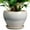 Cream White, variant on Ceramic Planter 6 inch Round Flower Pot with Drainage Hole & Saucer, Modern Pots for Indoor Plants Like Succulents, Home Decor Accent, Blue Glaze