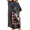thumbnail image 4 of HELLHERO Loose Bathing Suit Cover Up for Summer High Quality Fabrics Lightweight Long Kimono Swimsuit Cover Up Wolf American Flag Pattern, 4 of 6