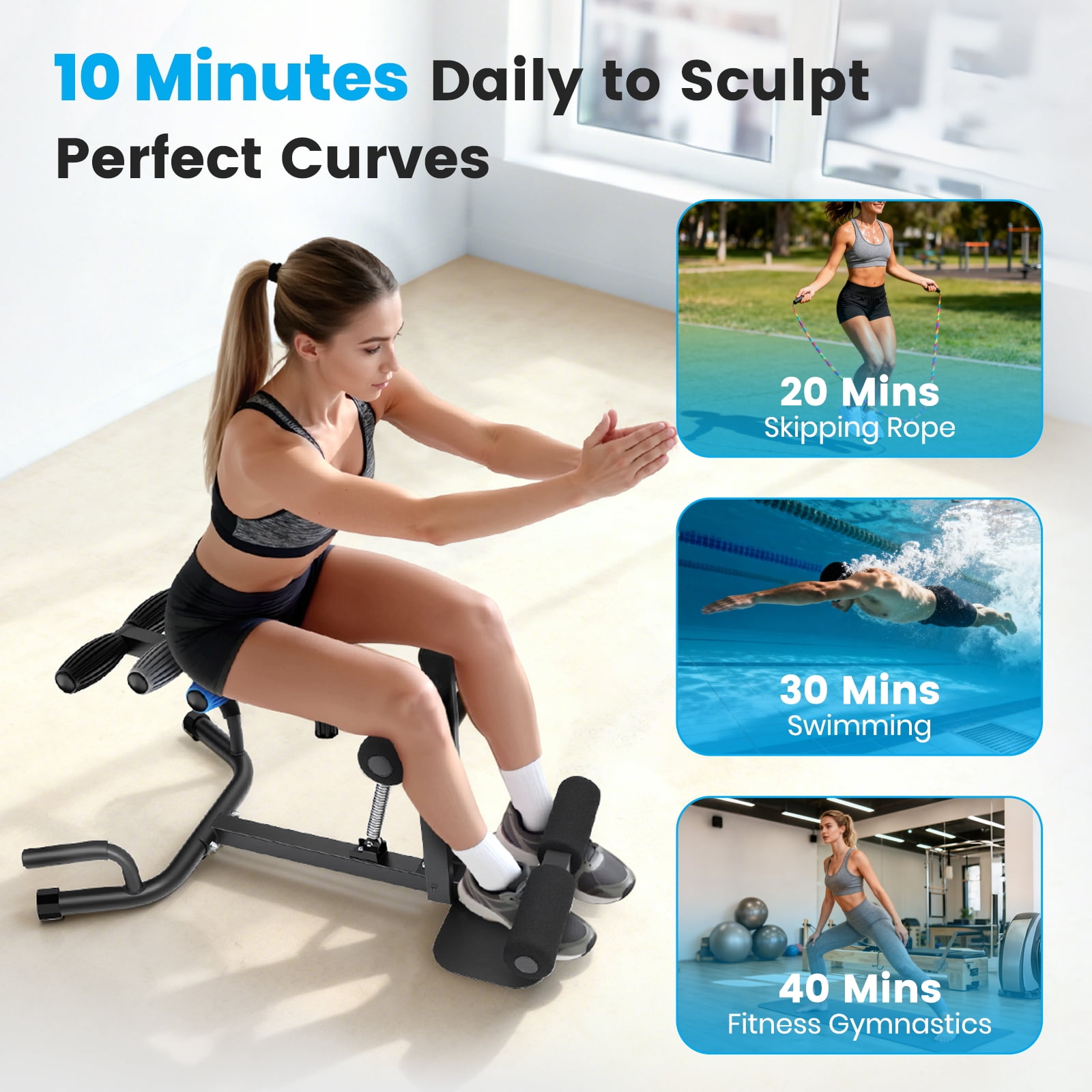CATGOOD Deep Squat Machine for Women, Adjustable Glutes Trainer Machine, Core & Leg Exercise, Push Up Workout Equipment at Home Gym