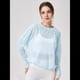 thumbnail image 5 of Blusa de Entrenamiento Holgada de Larga con Transparente para Mujer, Cuello Redondo y Mangas Largas Azul L, 5 of 8