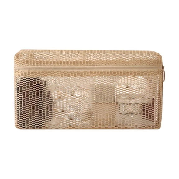Tdxkok 3D Mesh Storage Bag Portable Breathable Travel Sundries Organizer Transparent Storage Pouch 9.84*5.31*2.17IN A