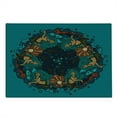 thumbnail image 2 of Mermaid Cutting Board, Marine Theme Circle of Mermaids Illustration Vintage Style Ornamental Pattern, Decorative Tempered Glass Cutting and Serving Board, Large Size, Teal Red Cream, by Ambesonne, 2 of 5