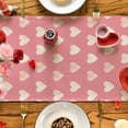thumbnail image 5 of FYTPOV Flax Table Runner, Valentines Day Decorations, Hearts Printed Pink Table Runner for Wedding Party, Christmas Runner for Table Home Decor, 13x47 inch, 5 of 5