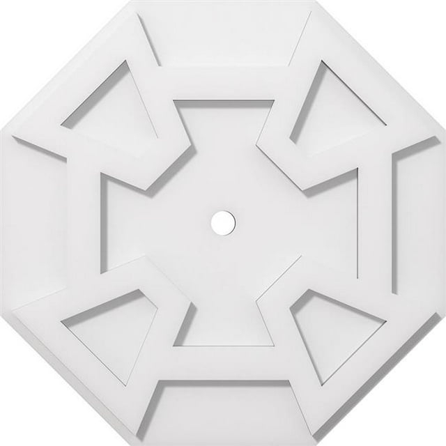 Ekena Millwork CMP18LG-01000 18 in. OD x 1 in. ID Square Logan Architectural Grade PVC Contemporary Ceiling Medallion