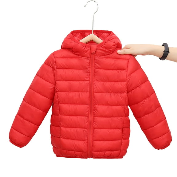 WOLLED Kids Boys Girls Thicken Hooded Coats Jackets Kids Toddler Winter Warm Snow Clothes Outwear for 2-17Y