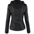 thumbnail image 1 of Women's PU Leather Jacket Biker Motorcycle Short Blazer Coat Outerwear Plus Size, 1 of 2