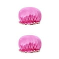 thumbnail image 4 of Minnieouse Gorro de dormir para mujer, gorros de pelo de ducha impermeables dobles, cubierta de cabeza de niña gruesa a prueba de aceite para el hogar, Melon rojo 2piezas Minnieouse CBP378940, 4 of 5