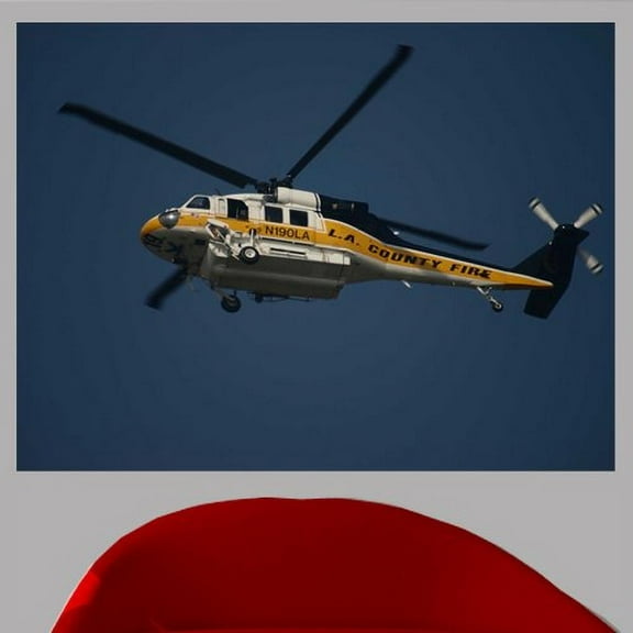 Wallhogs Chibi LACoFD Copter 19 II Glossy Wall Mural