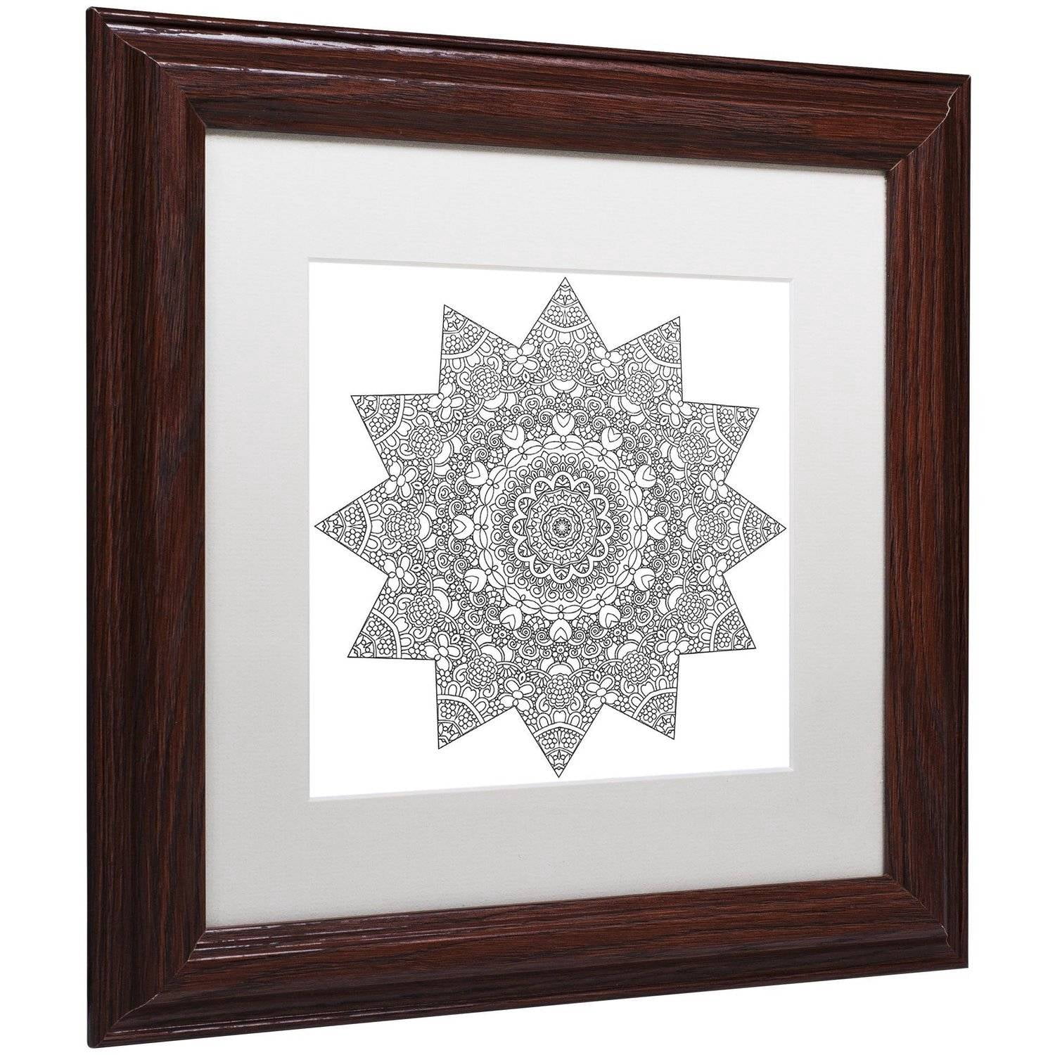 Trademark Fine Art "Sunny Day Mandala" Canvas Art by Kathy G. Ahrens, White Matte, Wood Frame