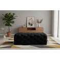 thumbnail image 2 of Meridian Furniture Casey Button Tufted Black Velvet Ottoman and Bench, 2 of 4