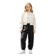 thumbnail image 3 of CONROSES Girls Baggy Cargo Pants Wide Leg Hiking Pants for Girls Trendy Solid Elastic Waist Outdoor Jogger Pants With Pockets, 3 of 8