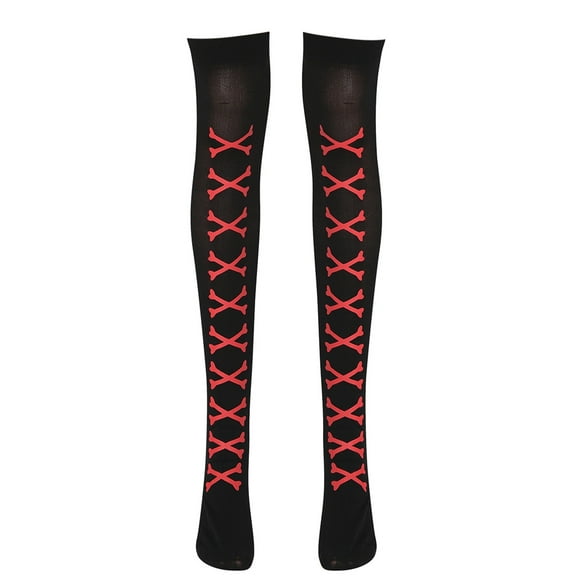 WEAIXIMIUNG Chicken Leg Socks Men Women Skeleton Pattern Party Over The Knee Sheer 100D Pantyhose Three Colors Stockings