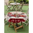 thumbnail image 3 of Outdoor Tablecloth with Umbrella Hole and Zipper, Roses Valentine's Day Round Table Cloth 54 Inch Waterproof Tablecloth, Love Heart Romantic Roses Floral Picnic Table Cover for Patio Camping, 3 of 7