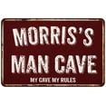 thumbnail image 1 of MORRIS'S Man Cave Sign Garage Mancave Decor Accessories Signs Vintage Retro Rustic Tin Wall Art Name Home Beer Dads Gift 8 x 12 Matte Finish Metal 108120003329, 1 of 1