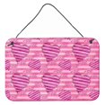 thumbnail image 1 of "Treasures Watercolor Hot Pink Striped Hearts Metal Print, 8"" H x 12"" W, Multicolor" Caroline's Treasures BB7566DS812, 1 of 1