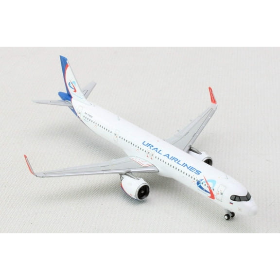 Airbus A321neo Commercial Aircraft "Ural Airlines" White with Blue Tail 1/400 Diecast Model Airplane by GeminiJets